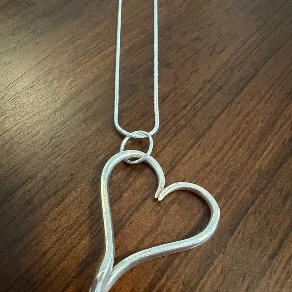 Fork Tine Heart Pendant Necklace - Picture 1 of 7